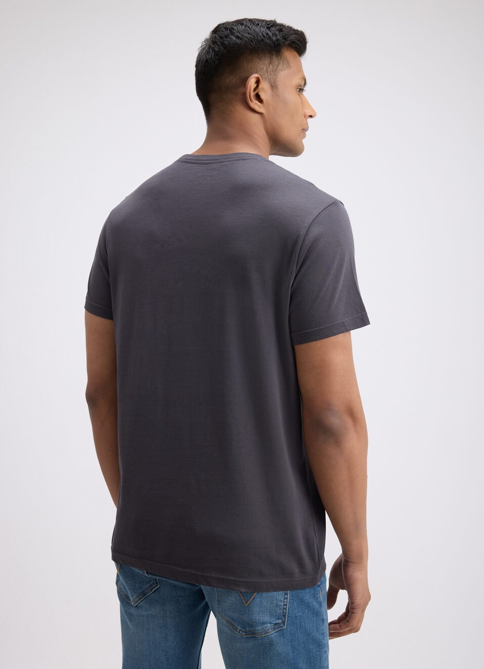 Men Grey Photographic Print Short Sleeve T-shirt, , large image number 2