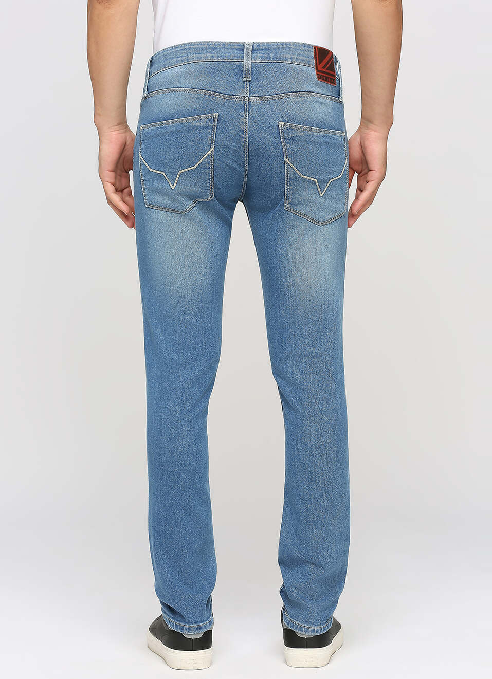 Vapour Light Blue Low Rise Tapered Jeans, , large image number 3