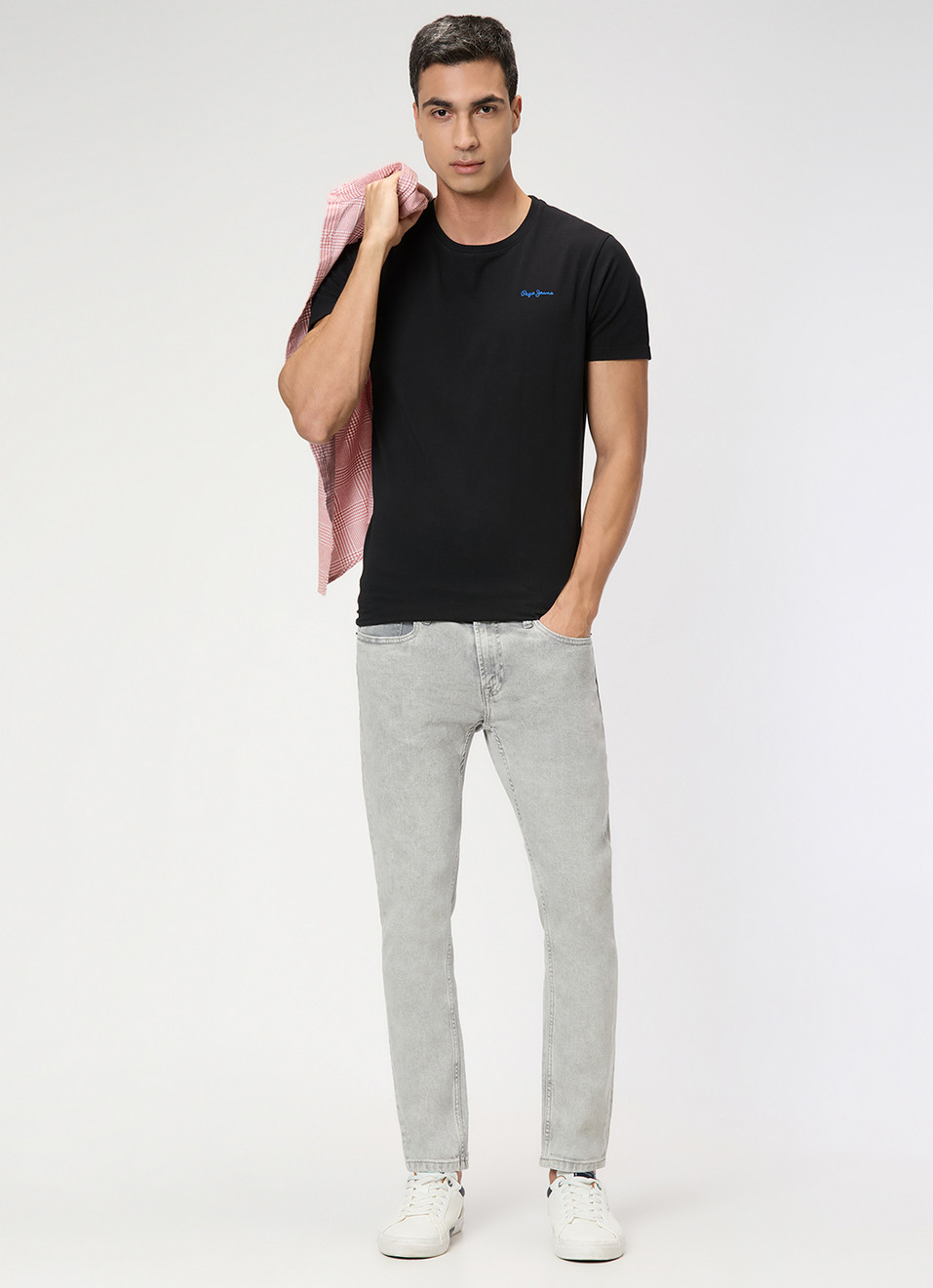 Men Grey Mid Rise Skinny Fit All Clima Jeans, , large image number 1