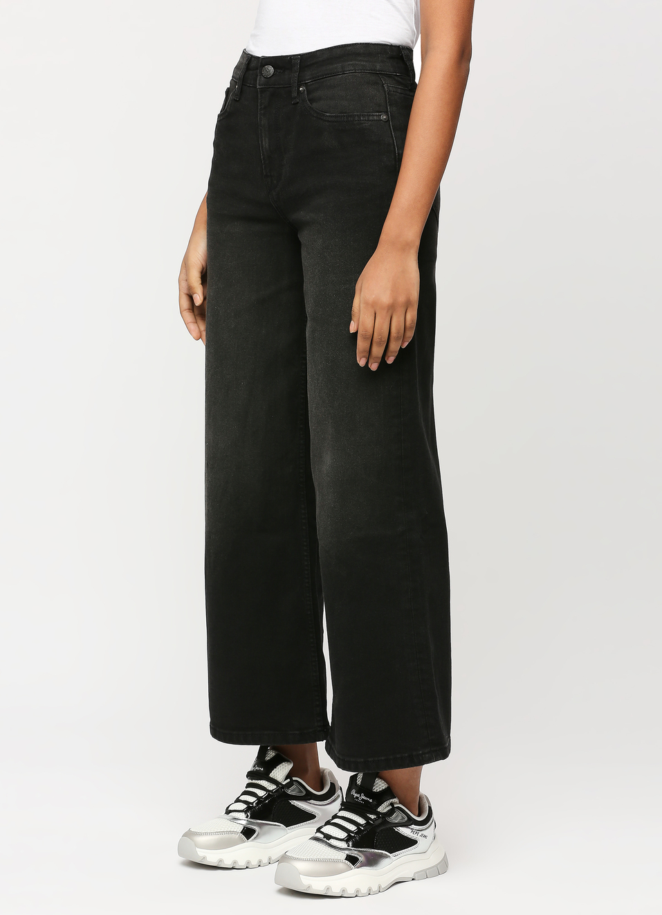 Hailey Black High Waist Wide Leg Jeans, , large image number 3