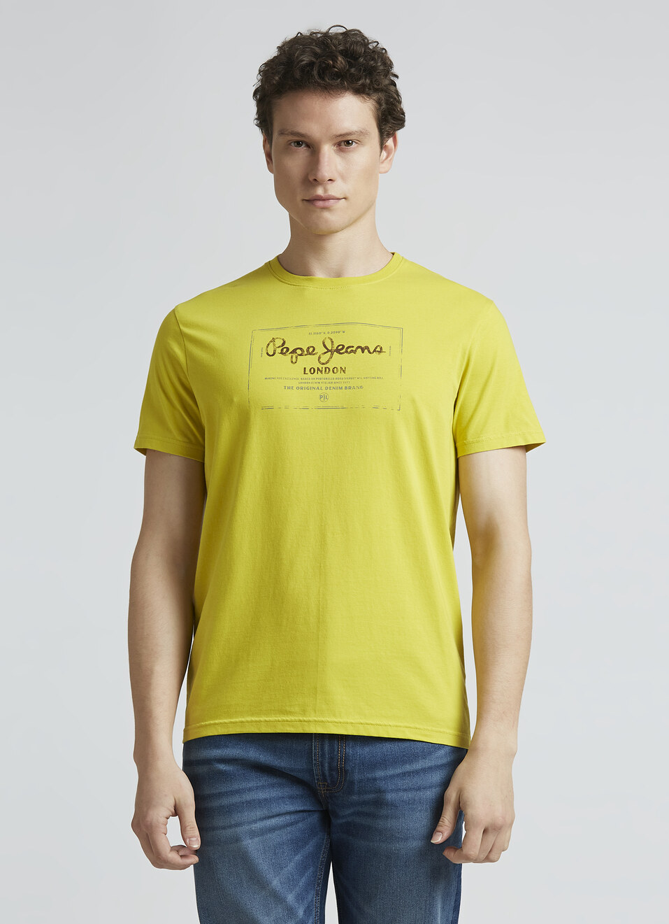 Yellow Graphic Print Short Sleeve T-shirt, , large image number 1