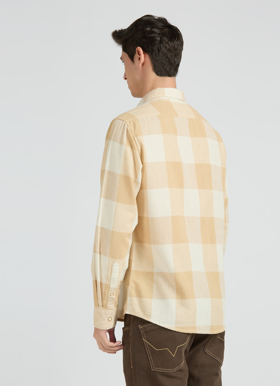 Beige Check Full Sleeve Shirt, , large image number 2