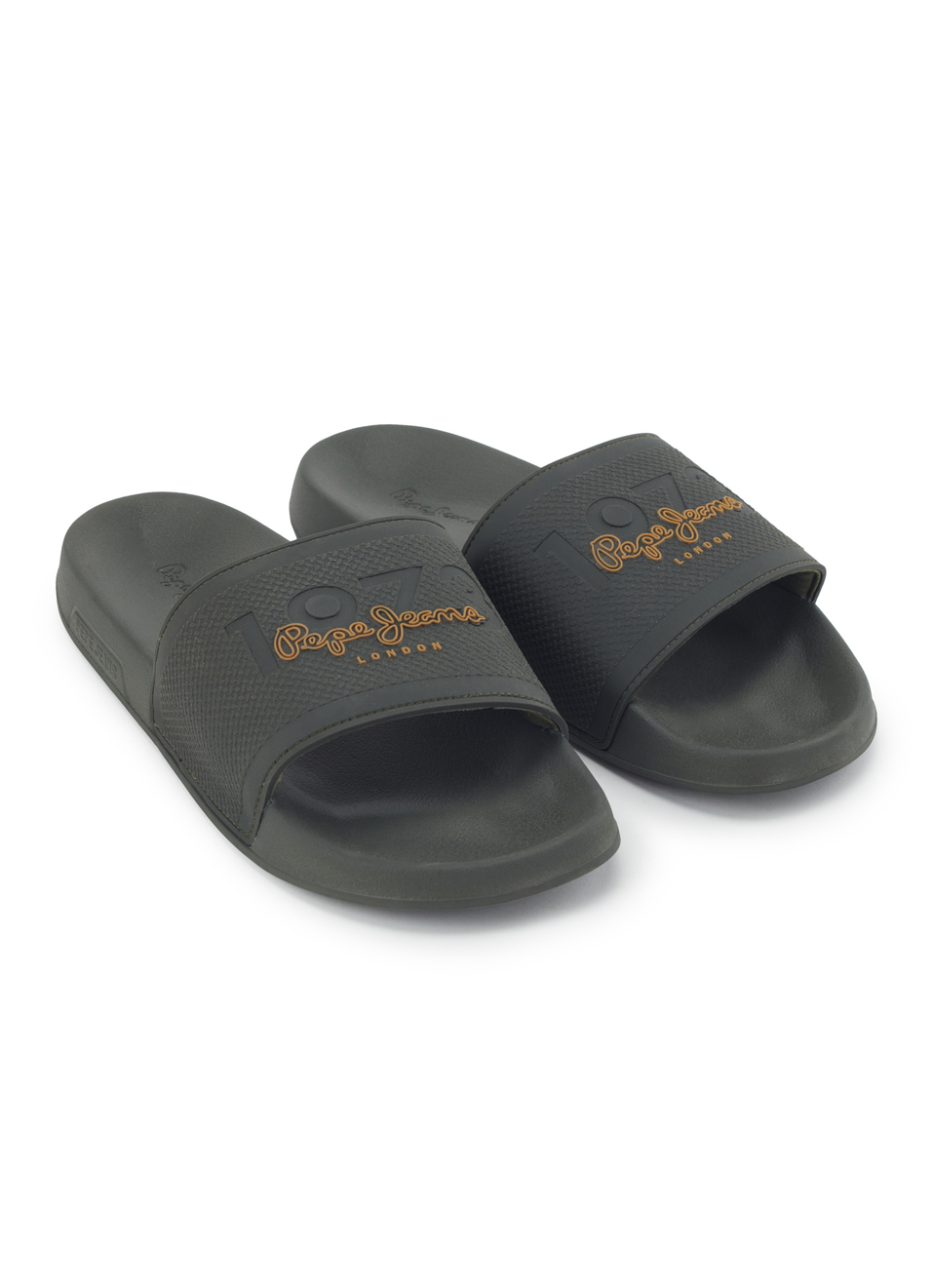 Green Lightweight Beach Slides With Textured Logo Print, , large image number 0