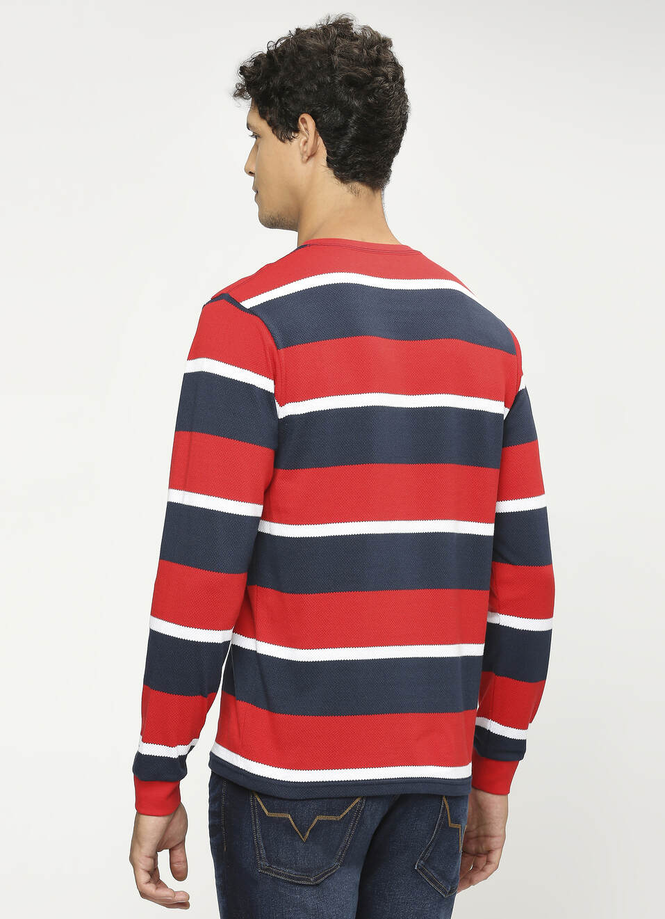 Red Striped Full Slevee T-shirt, , large image number 2