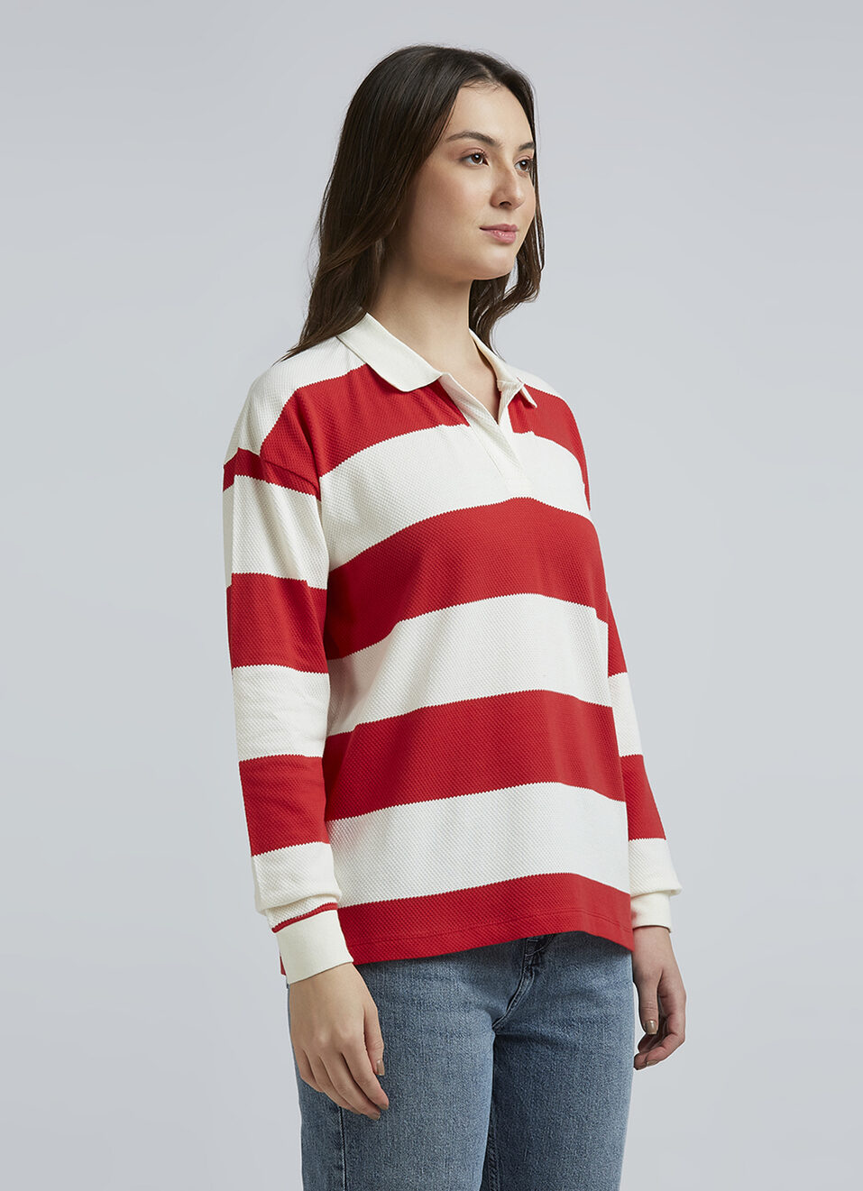 Red Stripes Full Sleeve Polo, , large image number 3