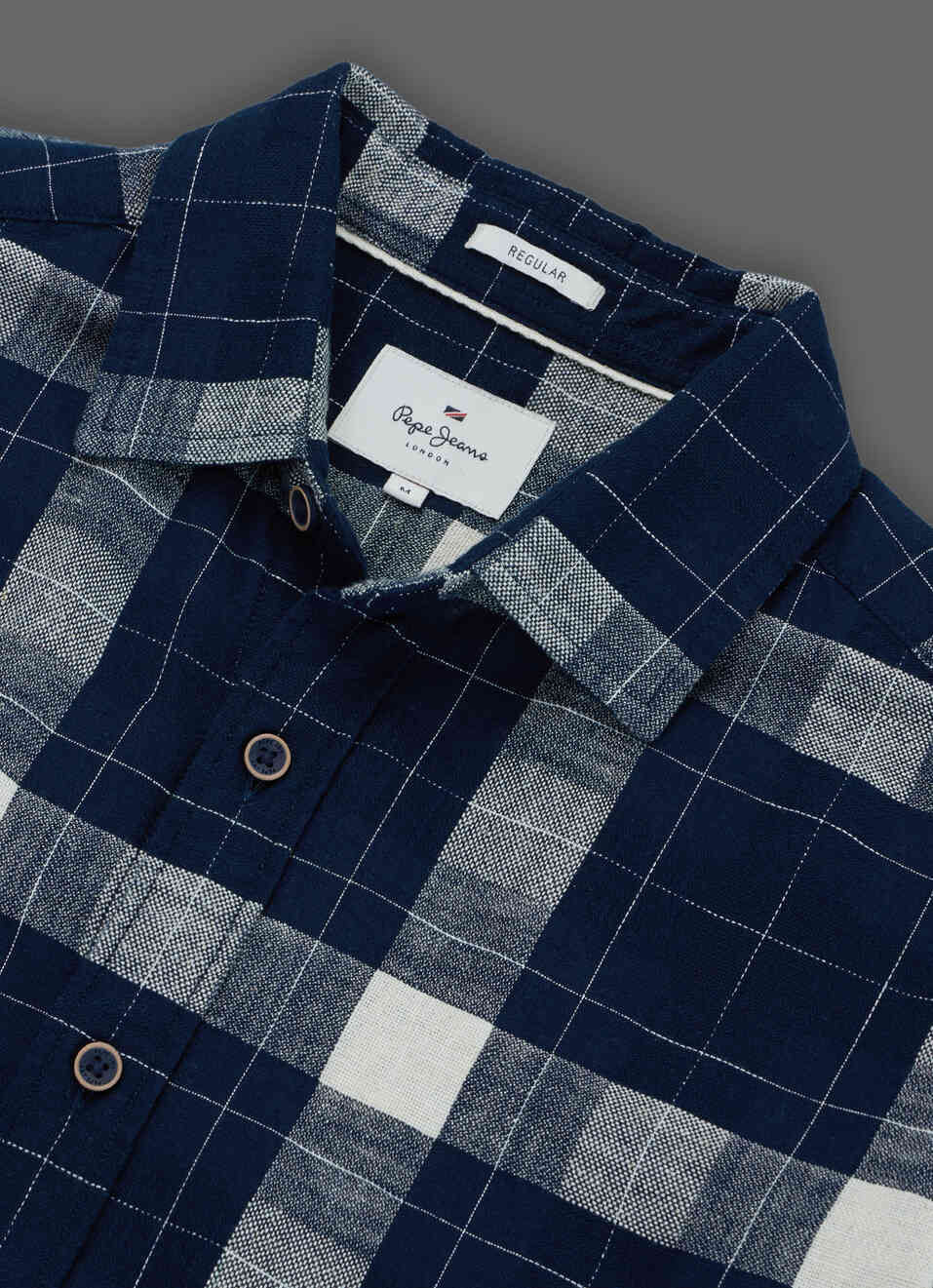 Men Navy Checked Dobby Long Sleeve Shirt, , large image number 3