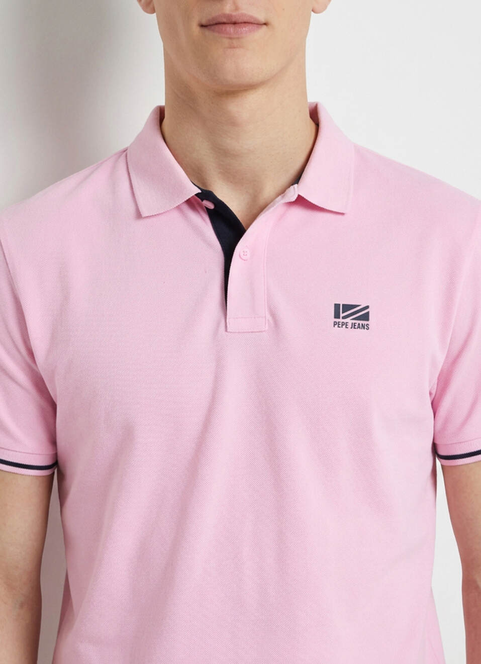 Men Pink Solid Polo T-shirt, , large image number 4
