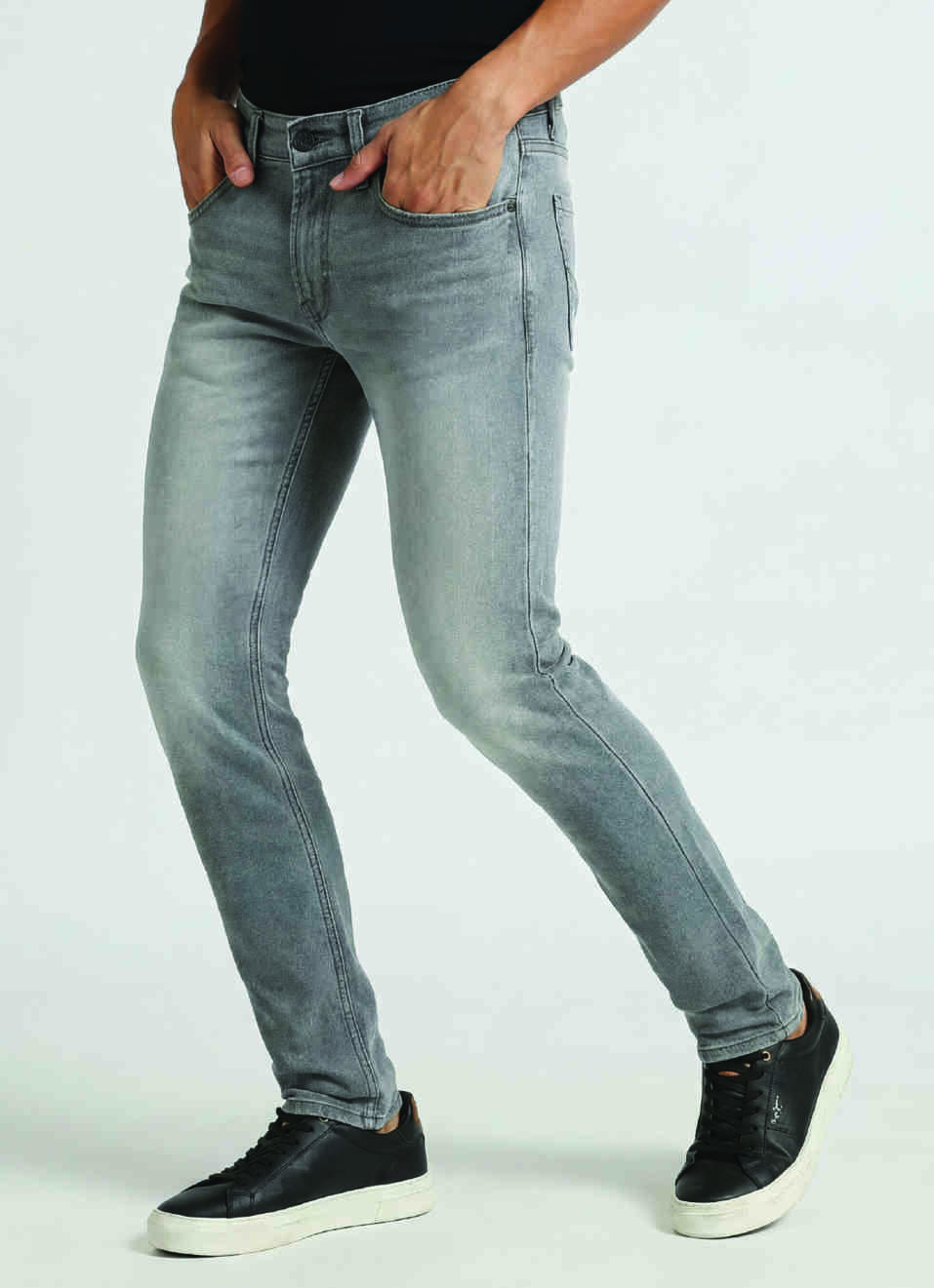 Vapour Grey Mid Rise Slim Fit Jeans, , large image number 0