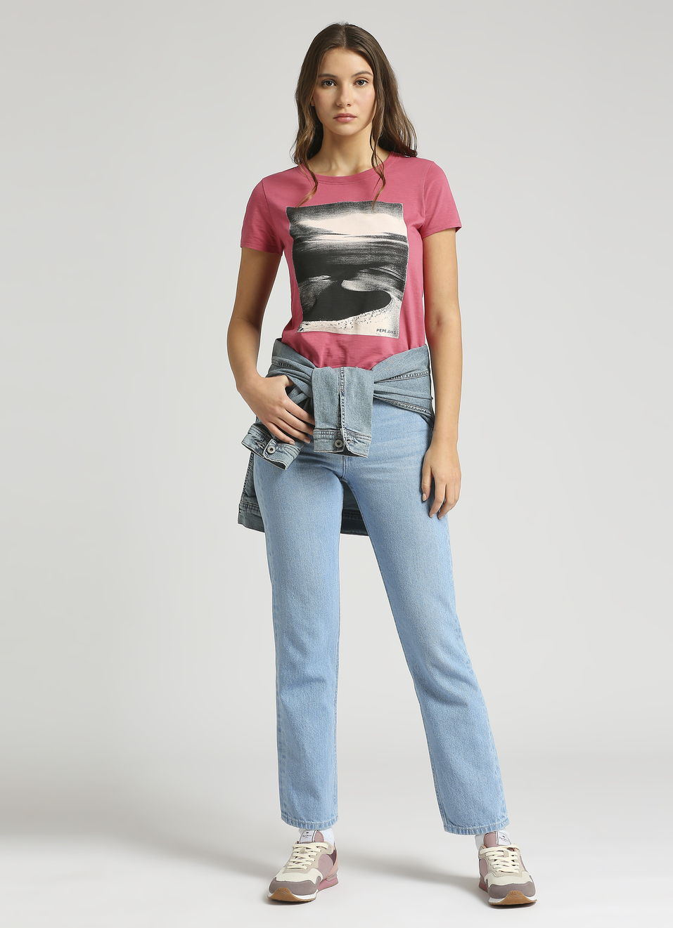English Rose Pigment Graphic Print Short Sleeve T-shirt, , large image number 5