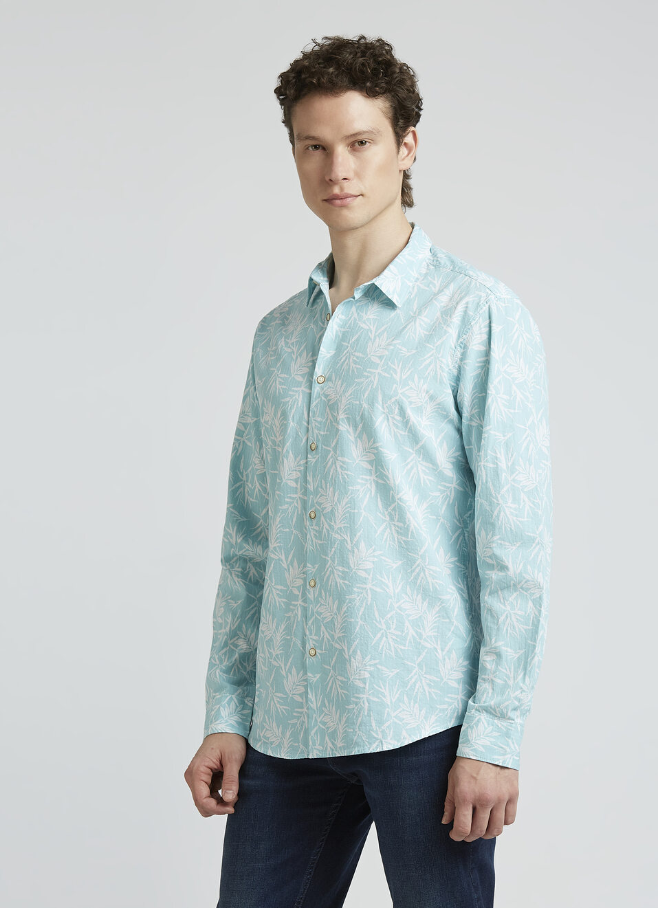 Peach Botanical Print Full Sleeve Shirt, , large image number 3