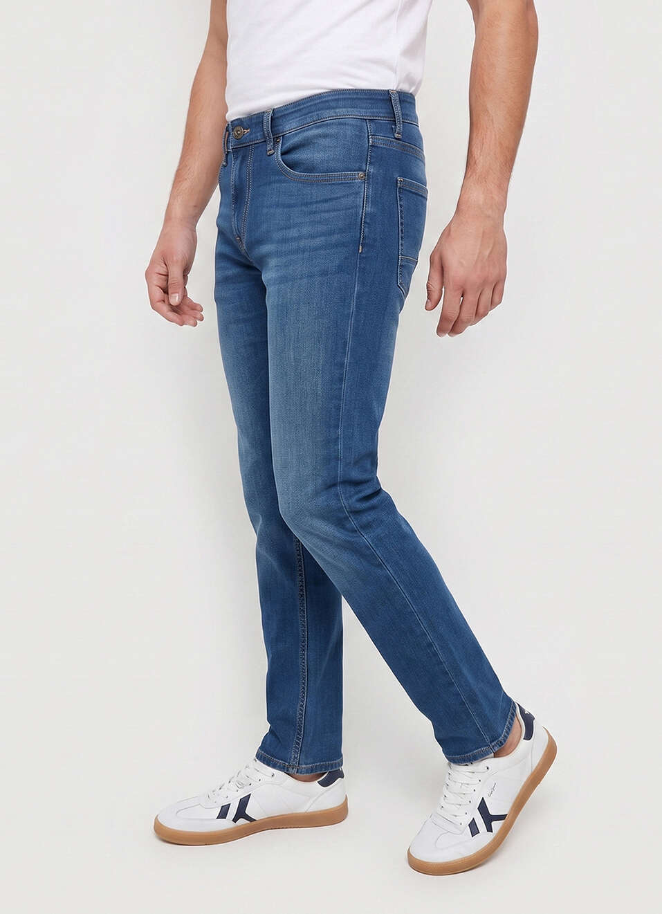 Men Blue Slim Fit Mid Rise Stretchable Jeans, , large image number 0