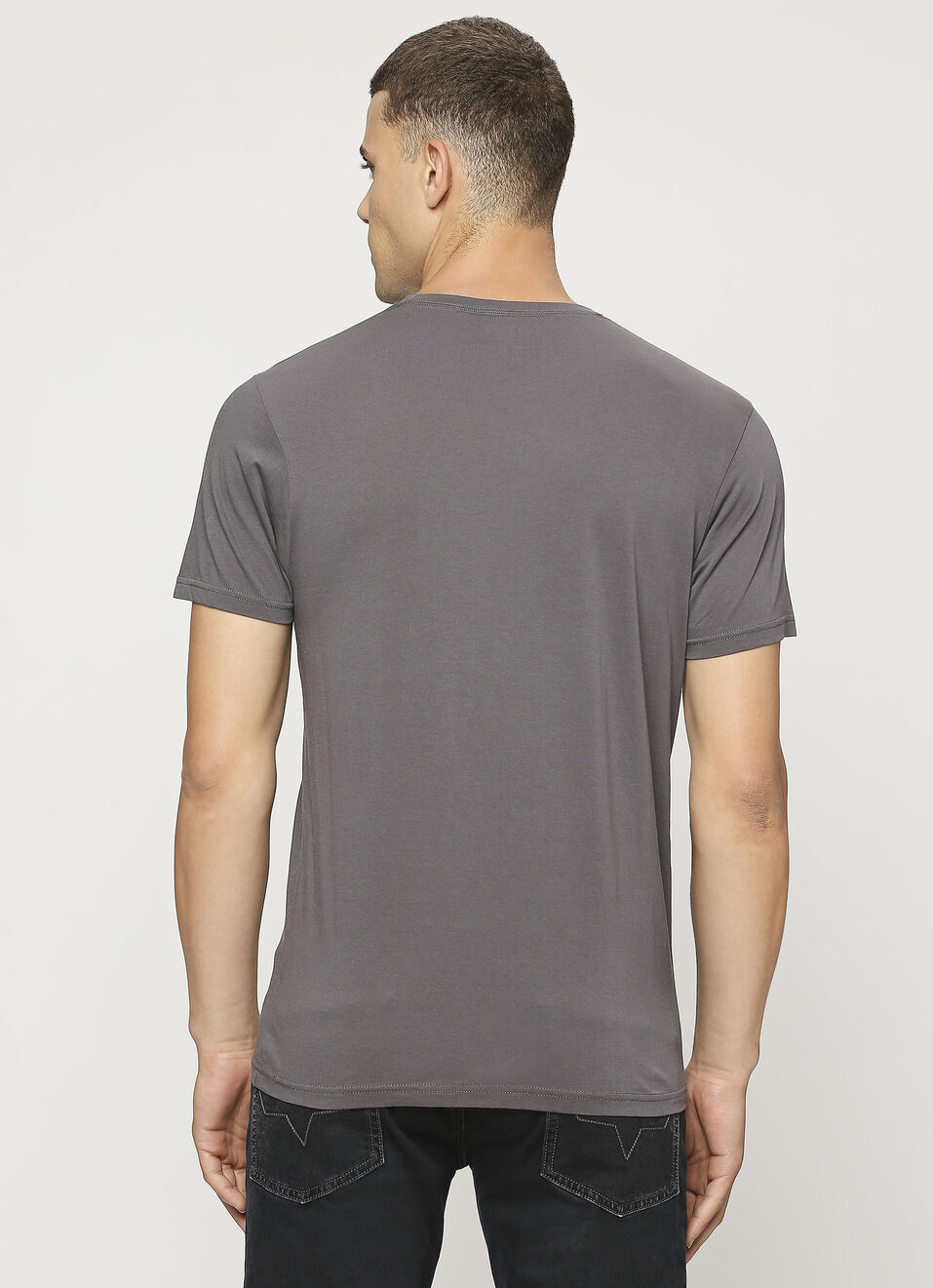 Grey Graphic Print Short Sleeve T-shirt, , large image number 2