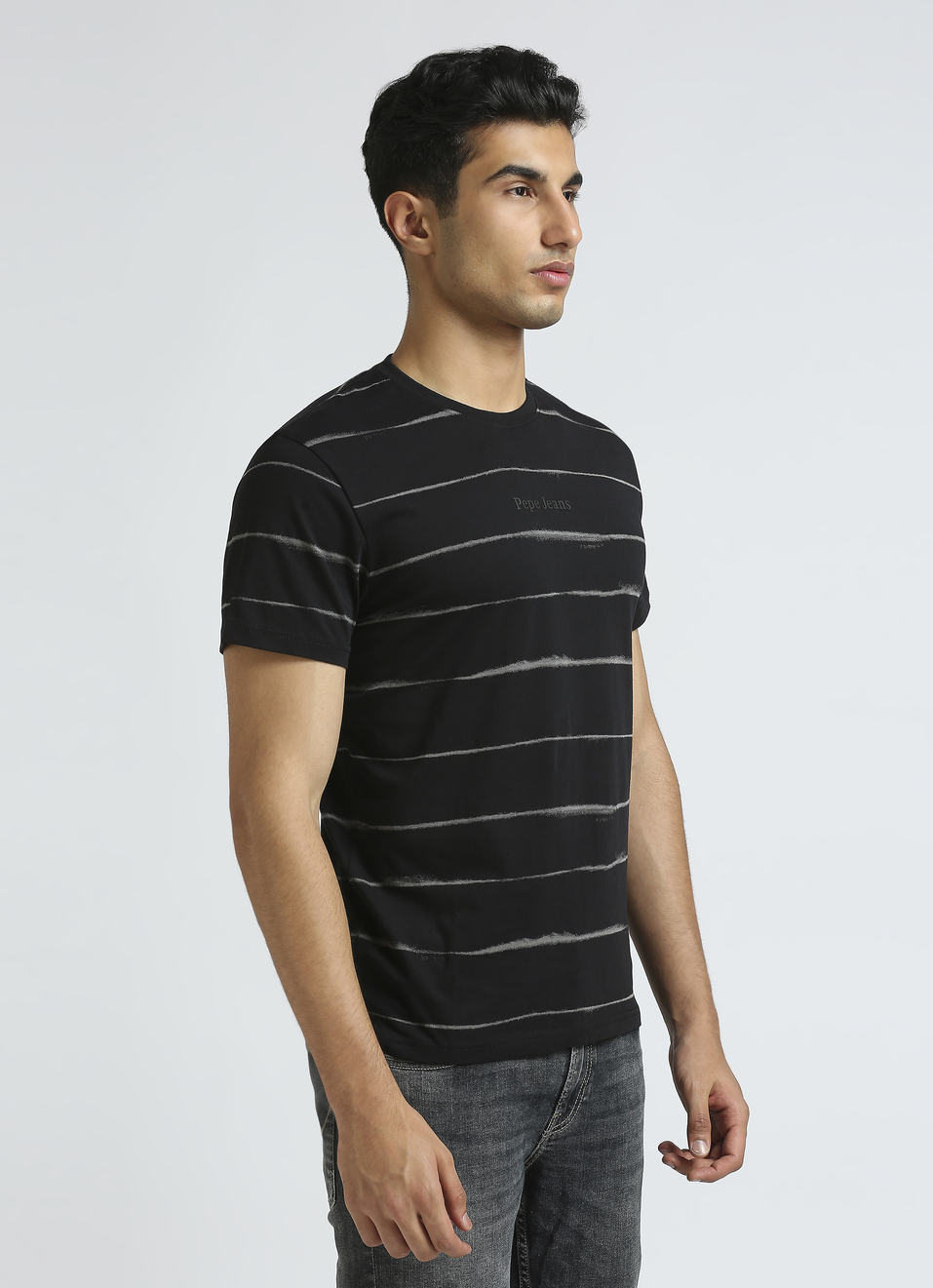 Green Horizontal Stripes Short Sleeve T-shirt, , large image number 3