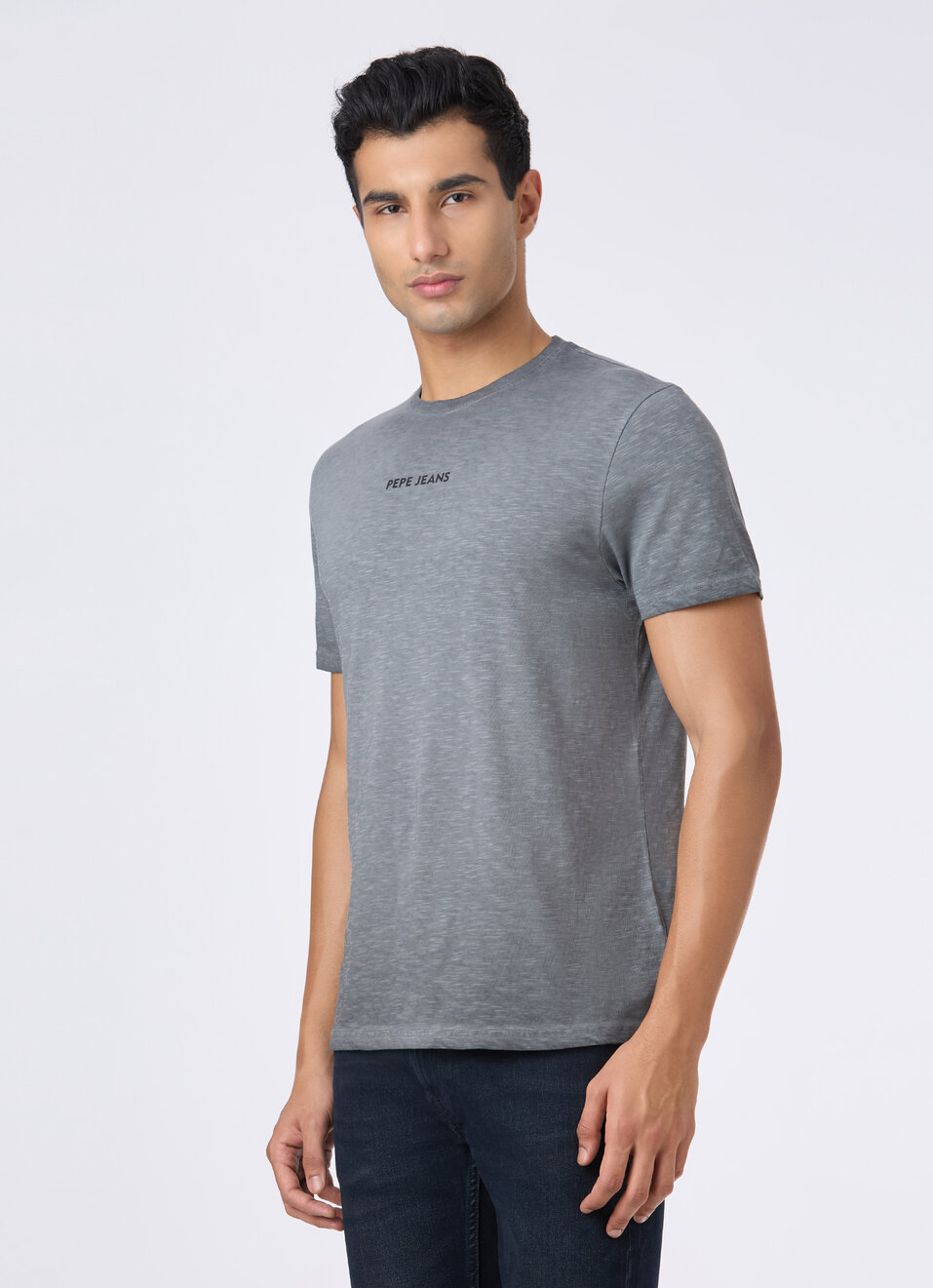 Men Grey Slim Back Print T-shirt, , large image number 3