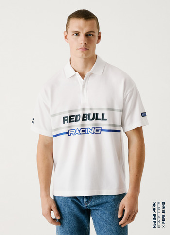 Red Bull Racing X Pepe Jeans Moto Panel Logo Oversized Polo