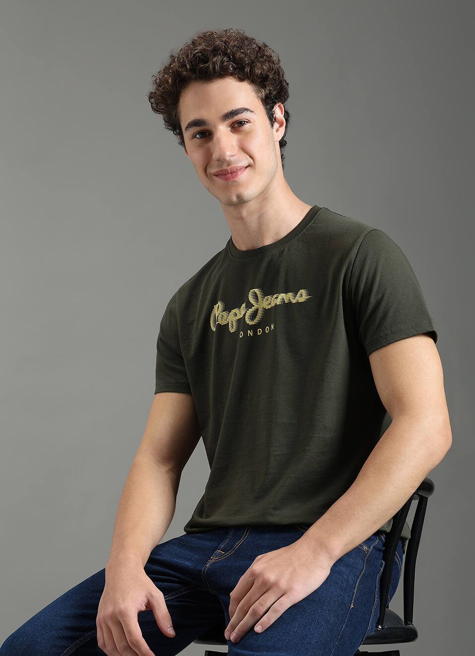 Men Green Graphic Slim Fit T-shirt, , large image number 0