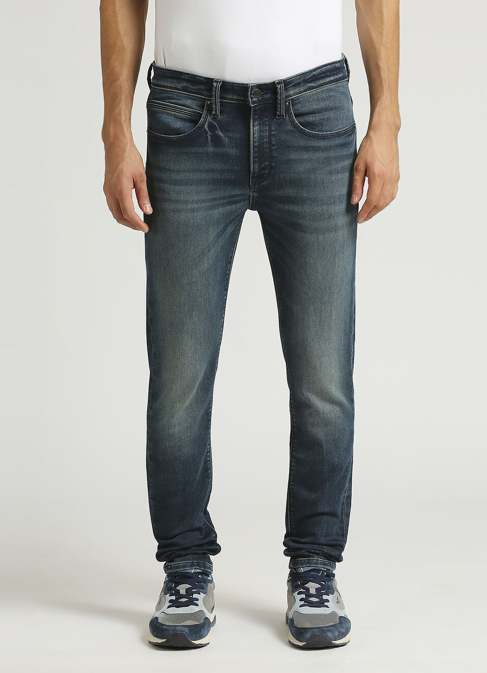 Chinox Dark Blue Mid Rise Skinny Gymindigo Jeans, , large image number 2