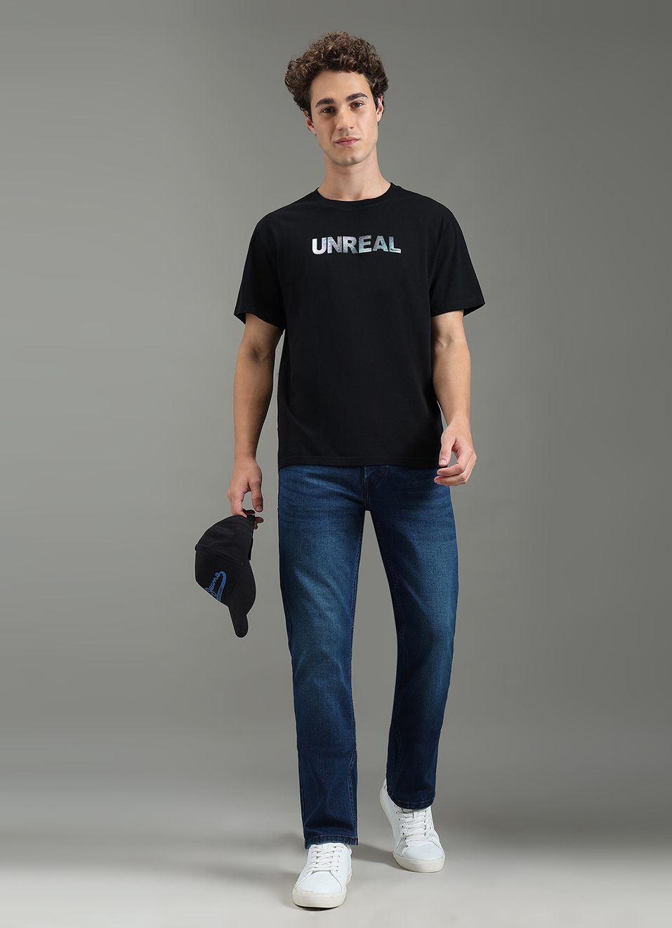 Men Black Graphic Relaxed Fit T-shirt, , large image number 2