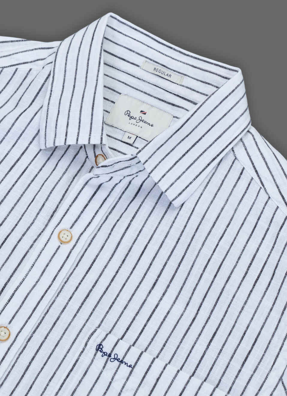 Men White Striped Long Sleeve Shirt, , large image number 3