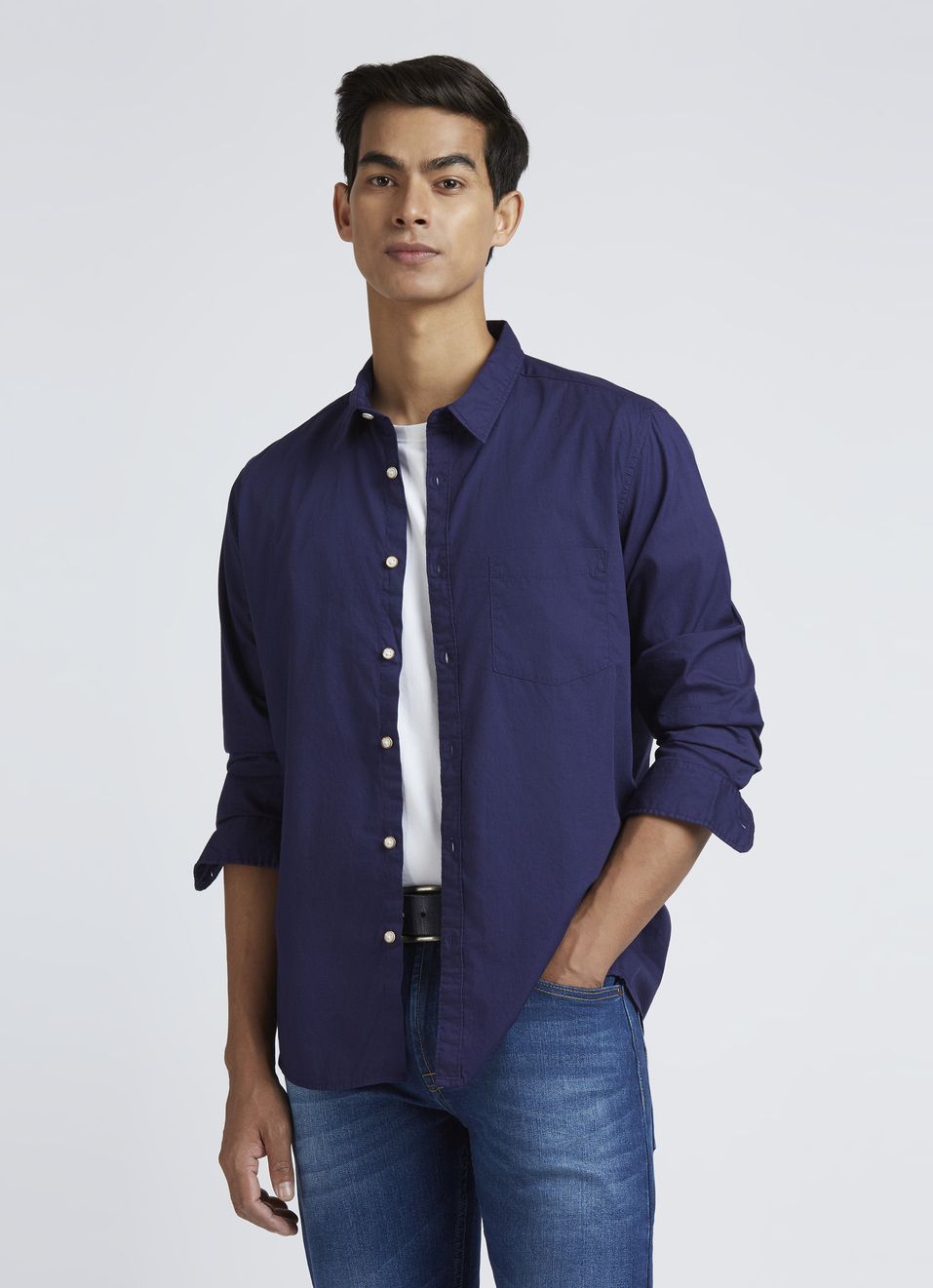 Navy Full Sleeve Shirt, , large image number 0