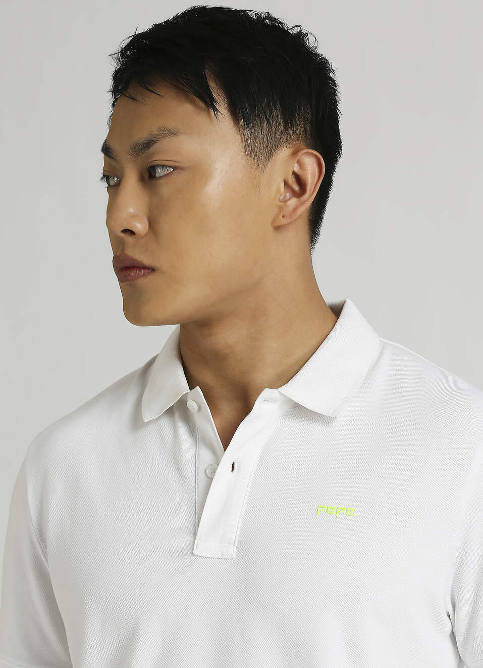 White Brand Print Short Sleeve Polo, , large image number 4