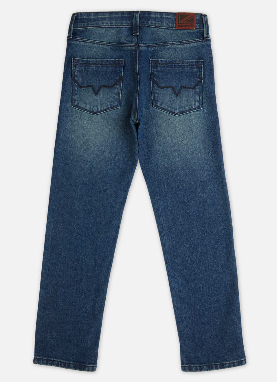 Boys Dark Blue Skater Mid Rise Wide Leg Jeans, , large image number 1