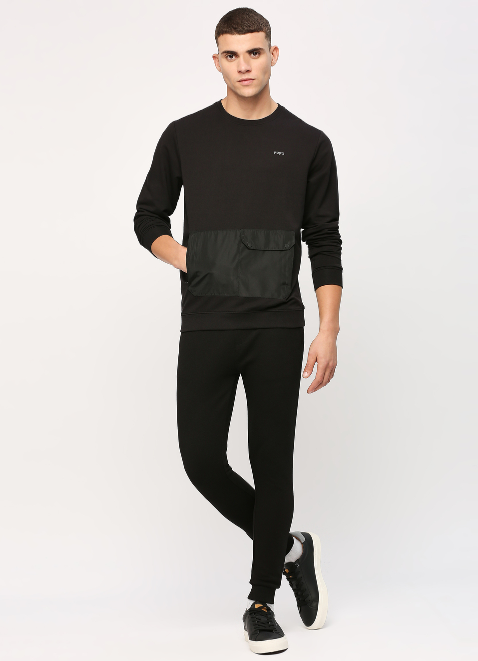 Black Long Sleeve Stretch Sweatshirt, , large image number 6