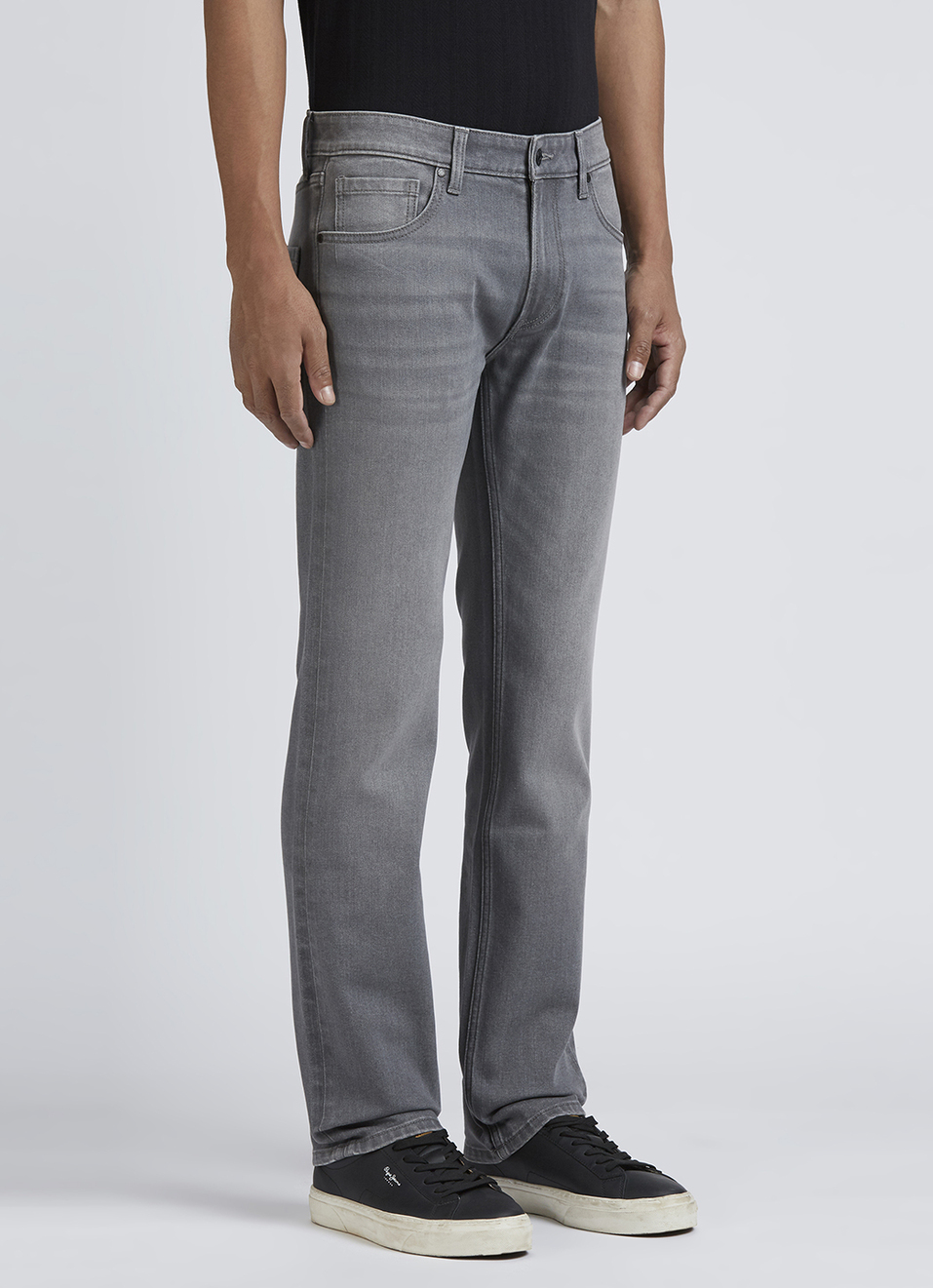 Holborne Grey Holborne Mid Rise Straight Jeans, , large image number 5