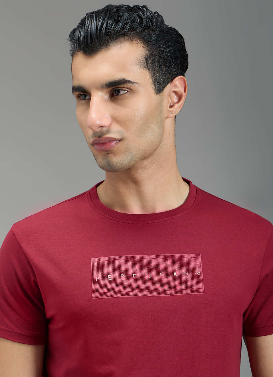 Men Red Typographic Print Slim Fit T-shirt, , large image number 4