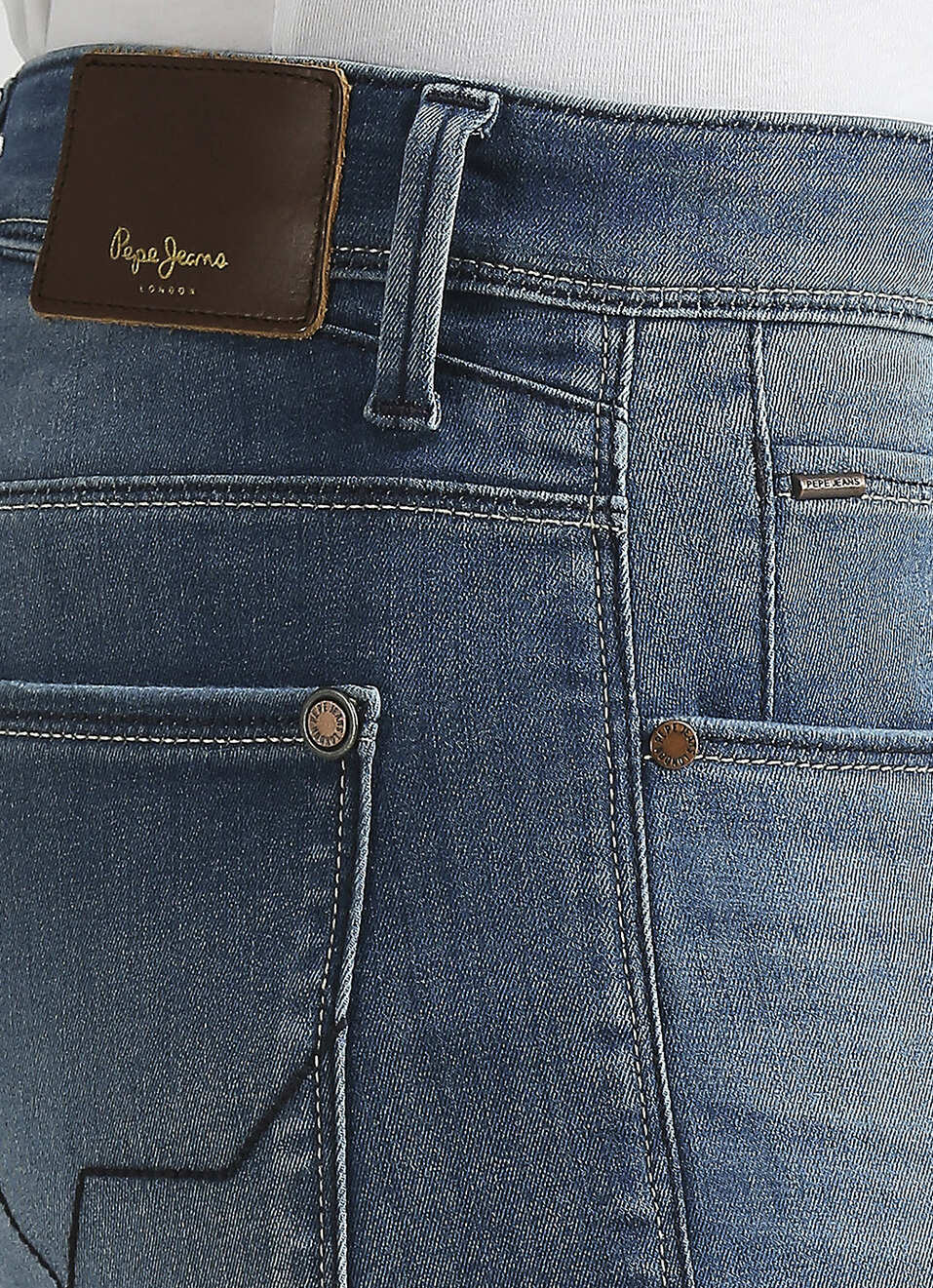 Vapour Dark Blue Mid Rise Slim Fit Powerflex Jeans, , large image number 4