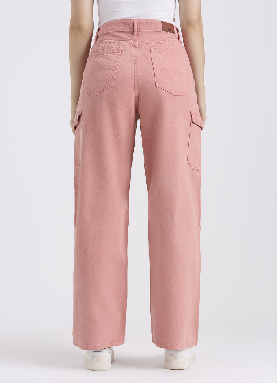 Women Pink Straight Fit High Rise Cargo Jeans , , large image number 2