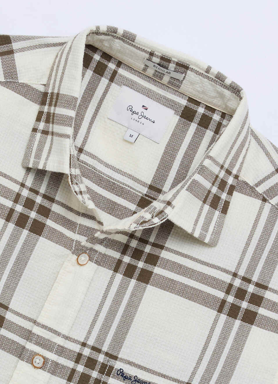 Men Olive Green Checked Long Sleeve Shirt, , large image number 6