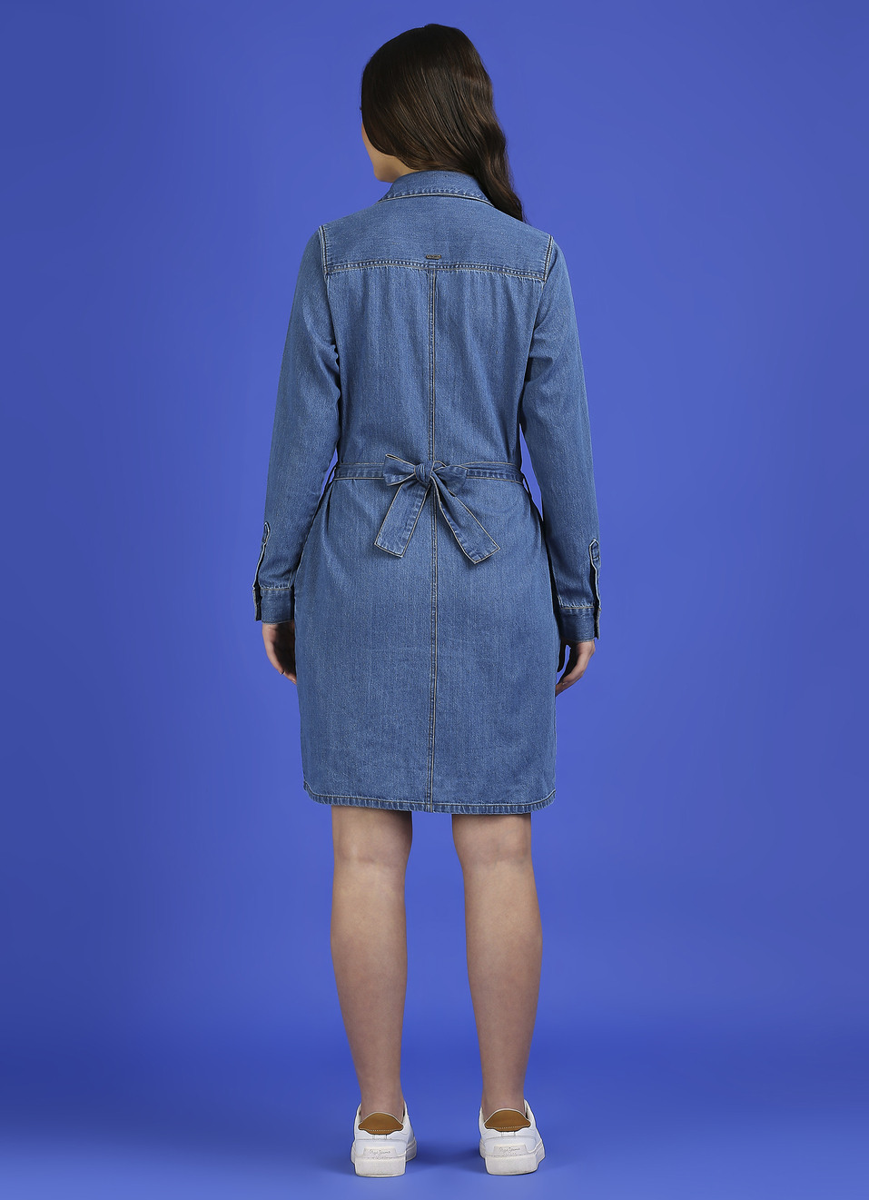 Blue Full Sleeve Shirt Dress, , large image number 2