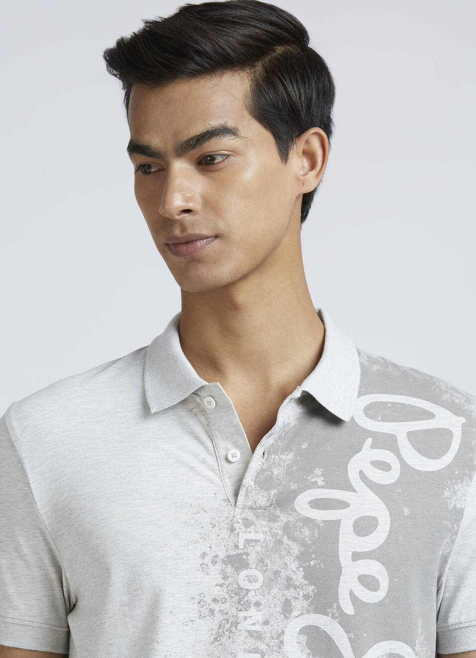 Ecru Ribbed Collar Short Sleeves Polo, , large image number 4