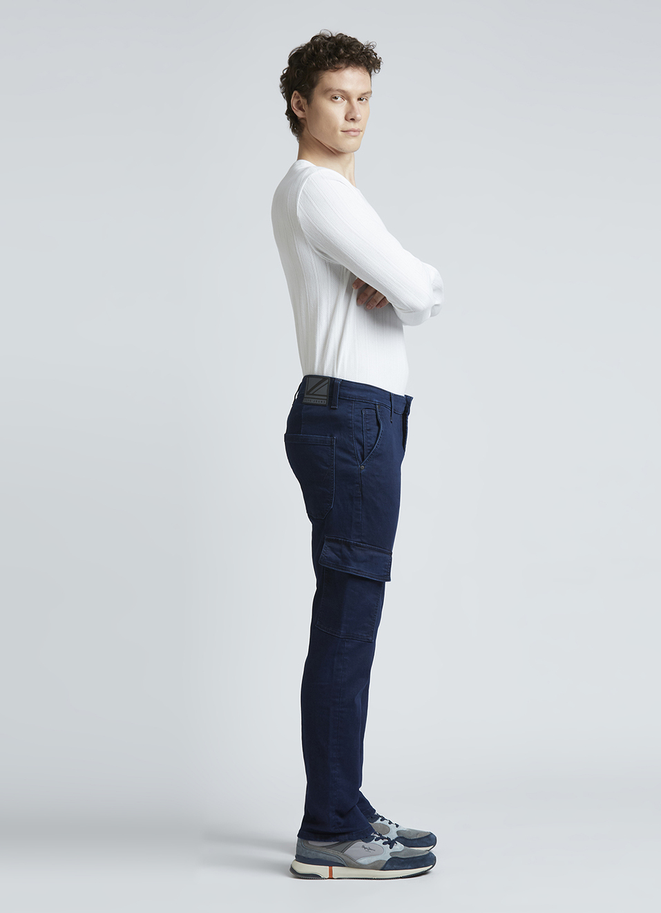 Blue Mid Waist Gymindigo Straight Jeans, , large image number 6
