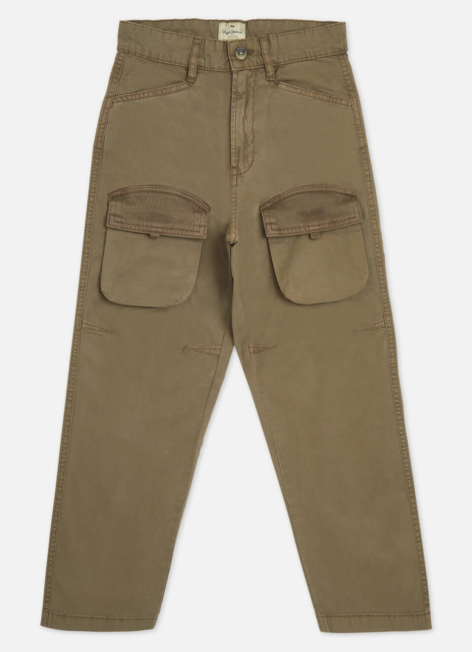 Boys Brown Over Dyed Cargos, , large image number 0
