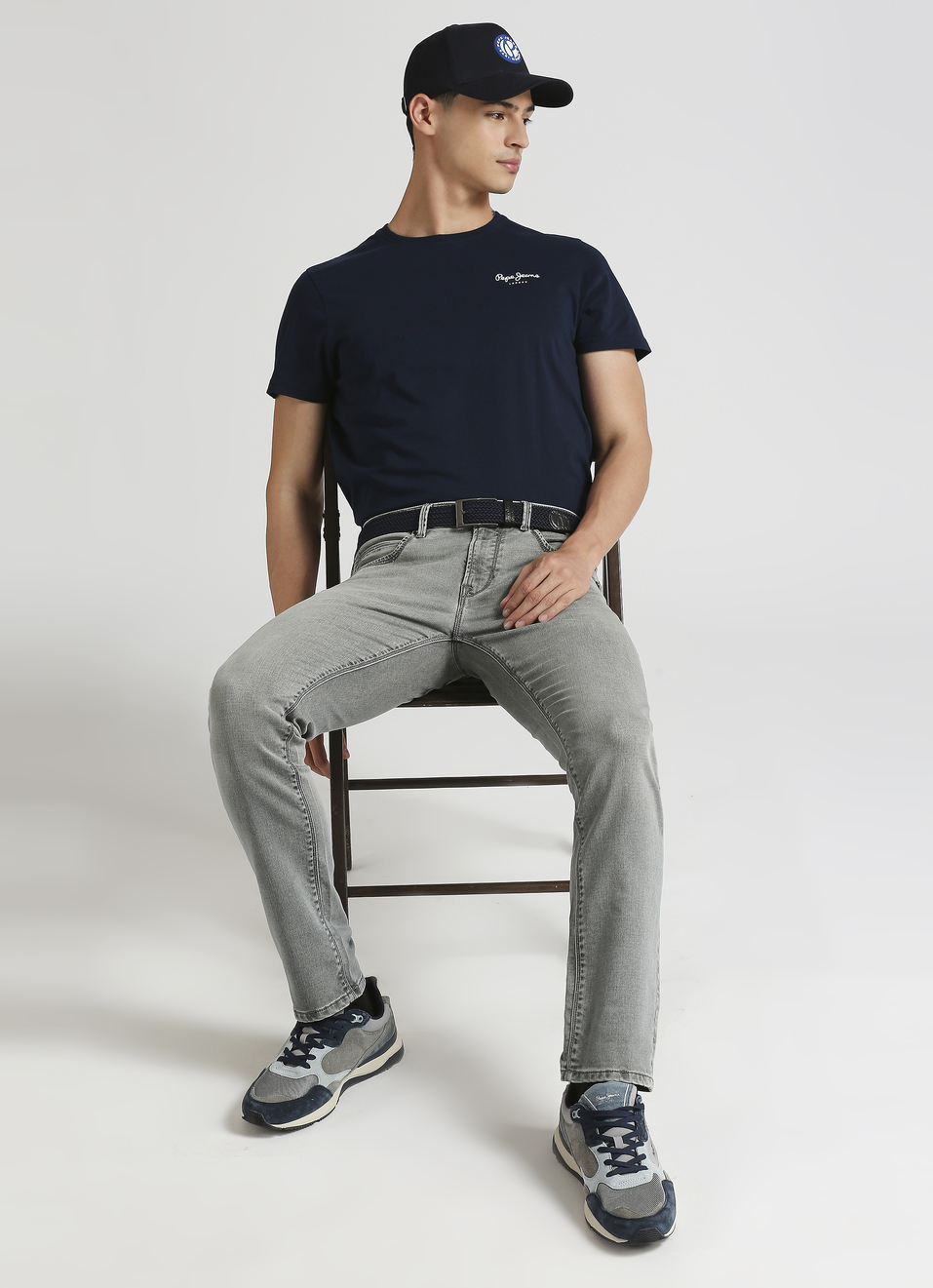 Vapour Grey Low Rise Tapered Gymindigo Jeans, , large image number 3