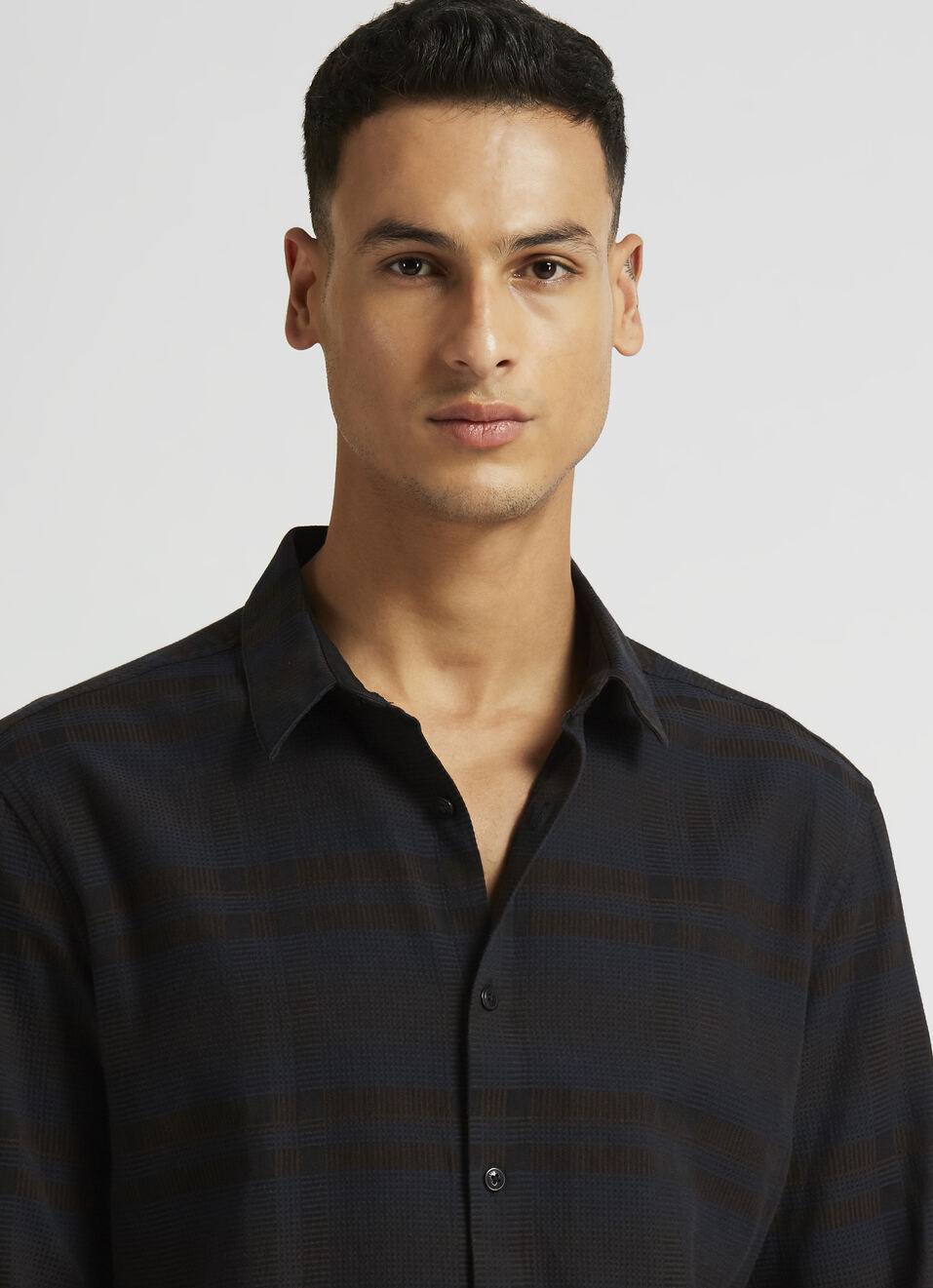 Black Yarn Dyed Checkes Premium Long Sleeve Shirt, , large image number 4