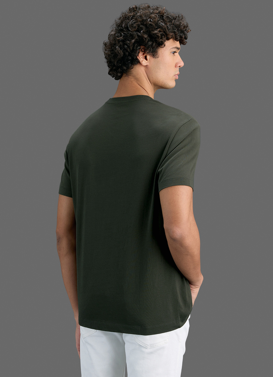 Men Olive Green Slim Printed T-shirt, , large image number 5