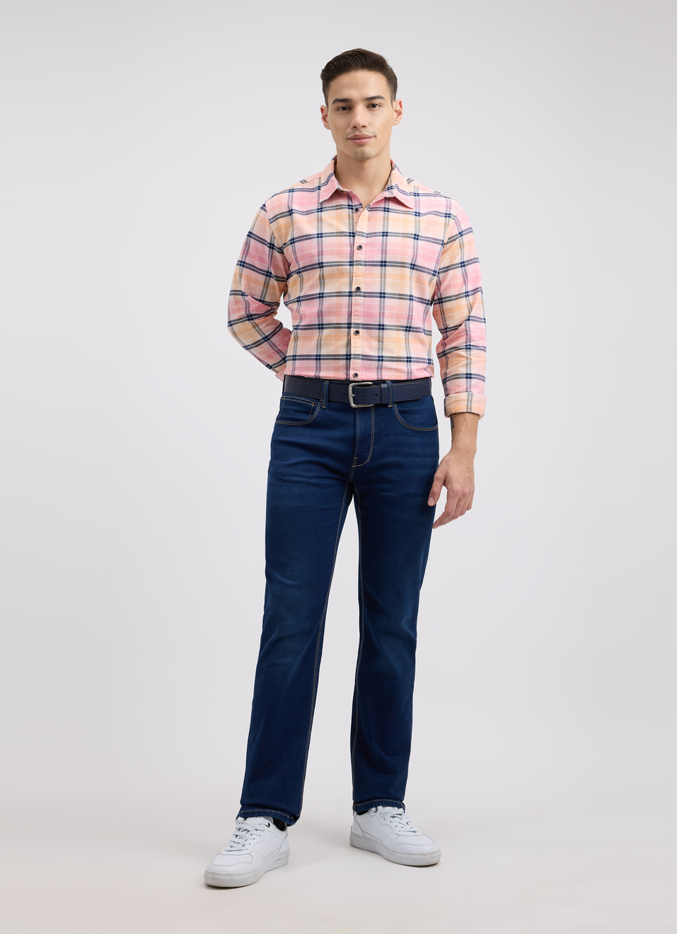 Men Pink Check Full Sleeve Shirt, , large image number 5