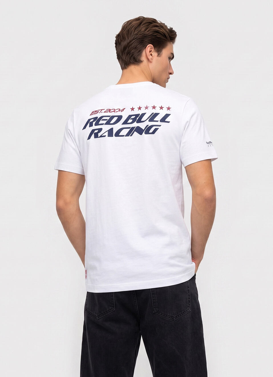 Men White Back Print Crew Neck T-shirt, , large image number 2