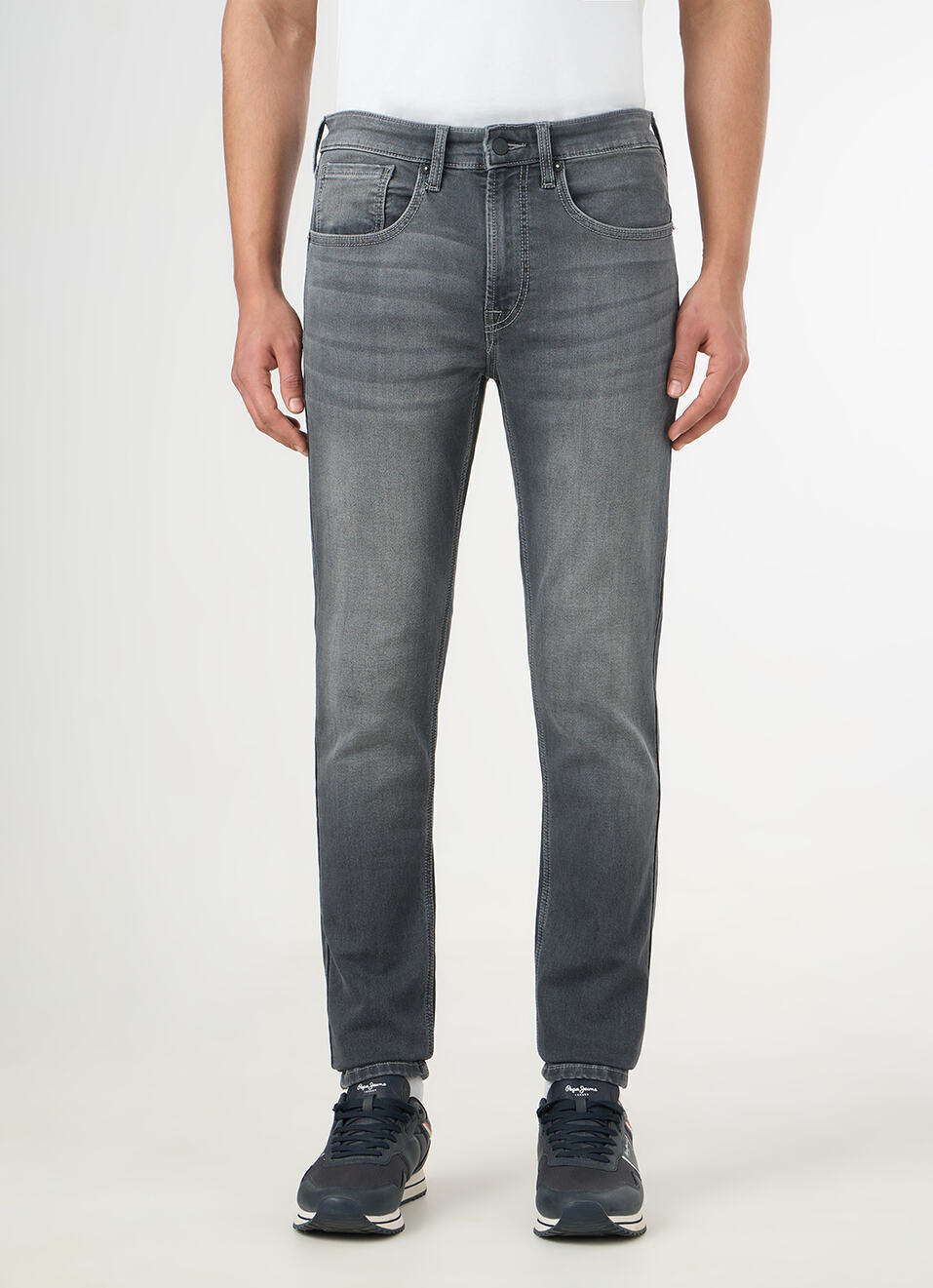 Men Grey Mid Rise Slim Fit Jeans, , large image number 2