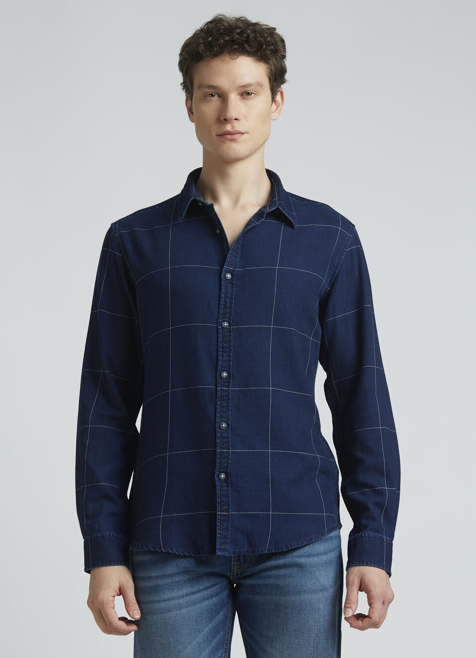 Blue Big Checks Full Sleeve Shirt, , large image number 1