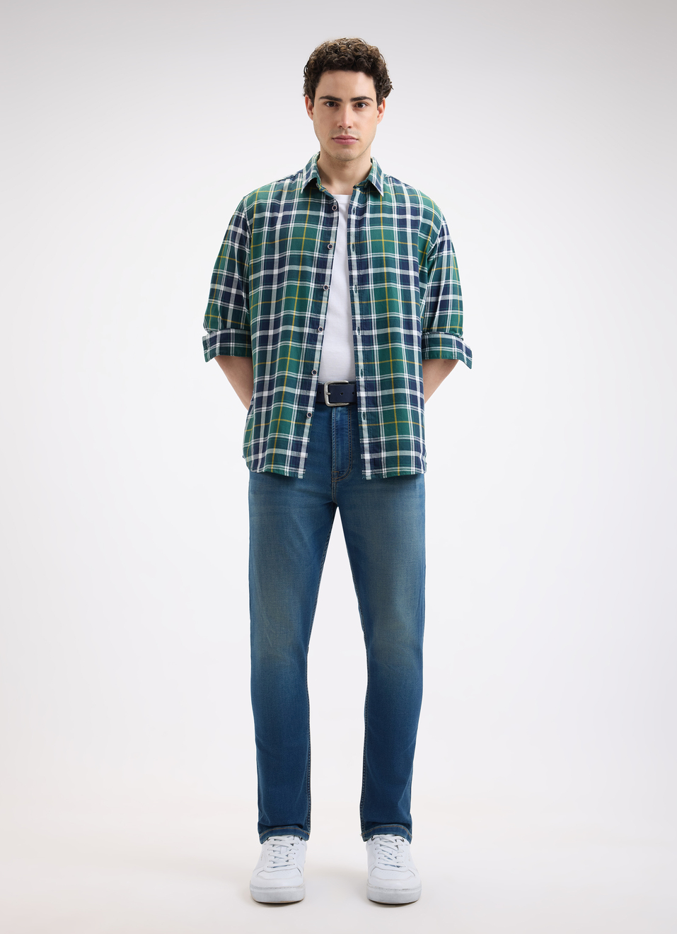 Men Green Check Full Sleeve Shirt, , large image number 5