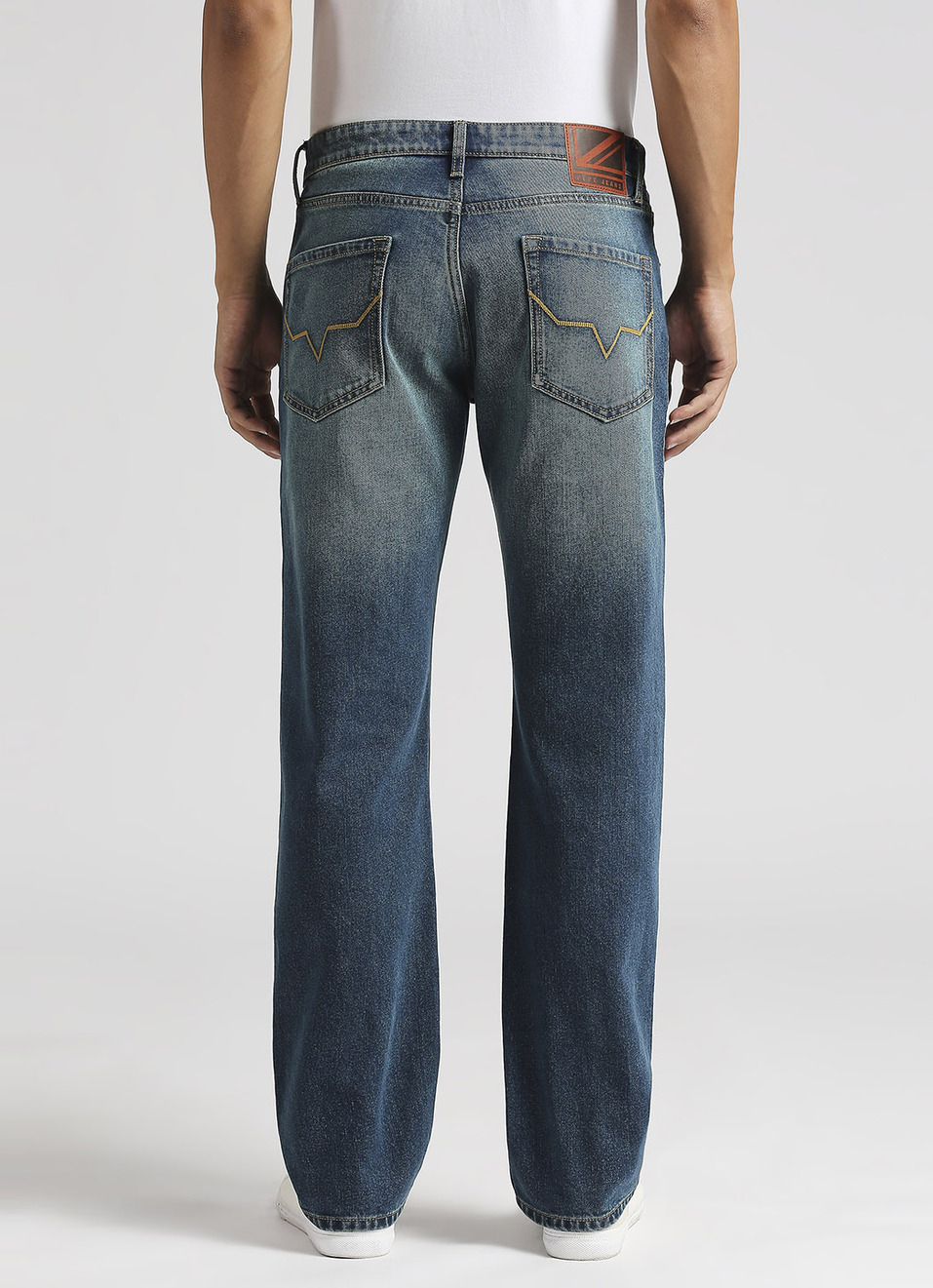 Kingston Mid Rise Dark Blue Straight Fit Jeans, , large image number 3