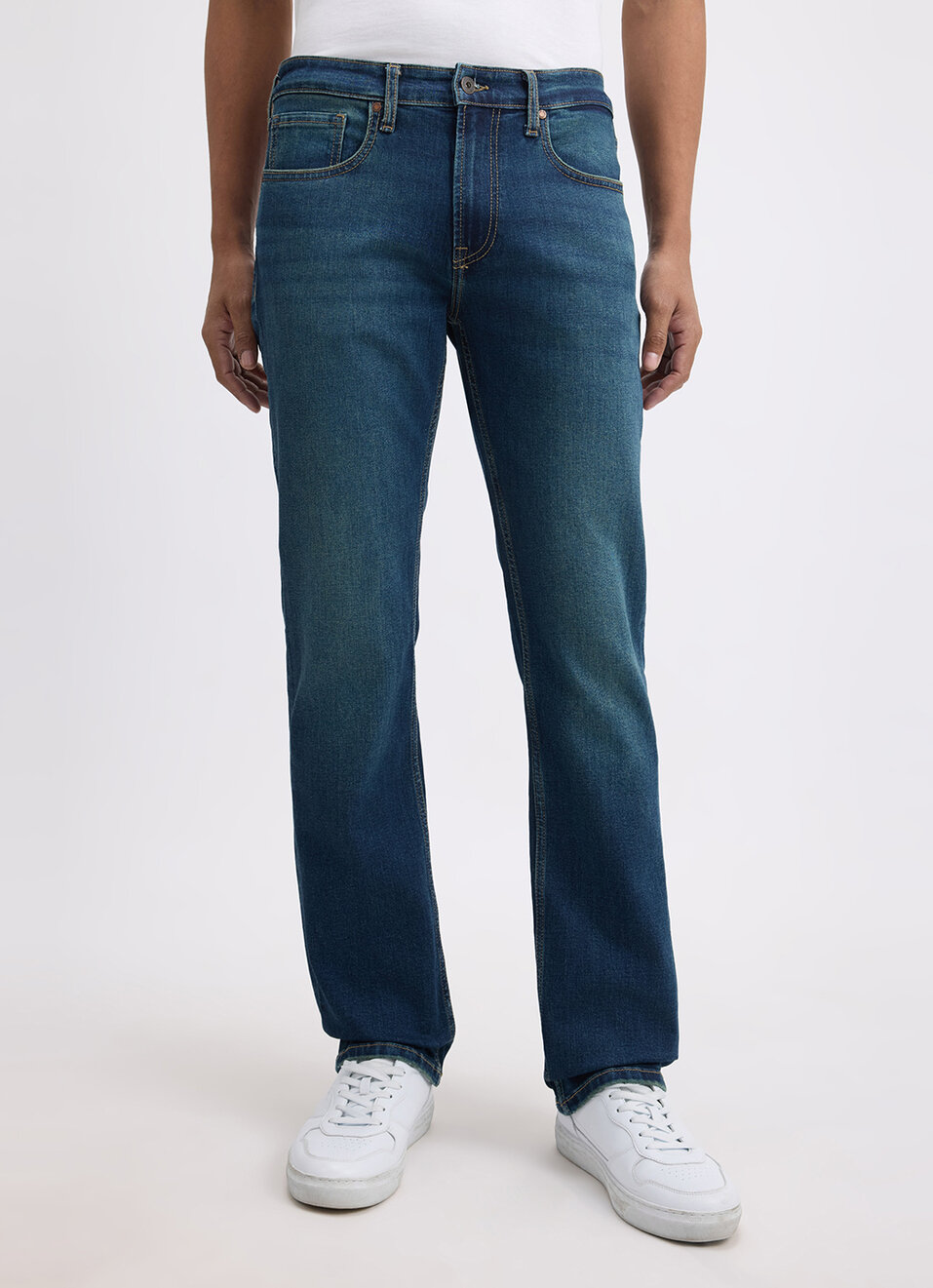 Men Blue Regular Fit Mid Rise All Climate Streachable Jeans, , large image number 2