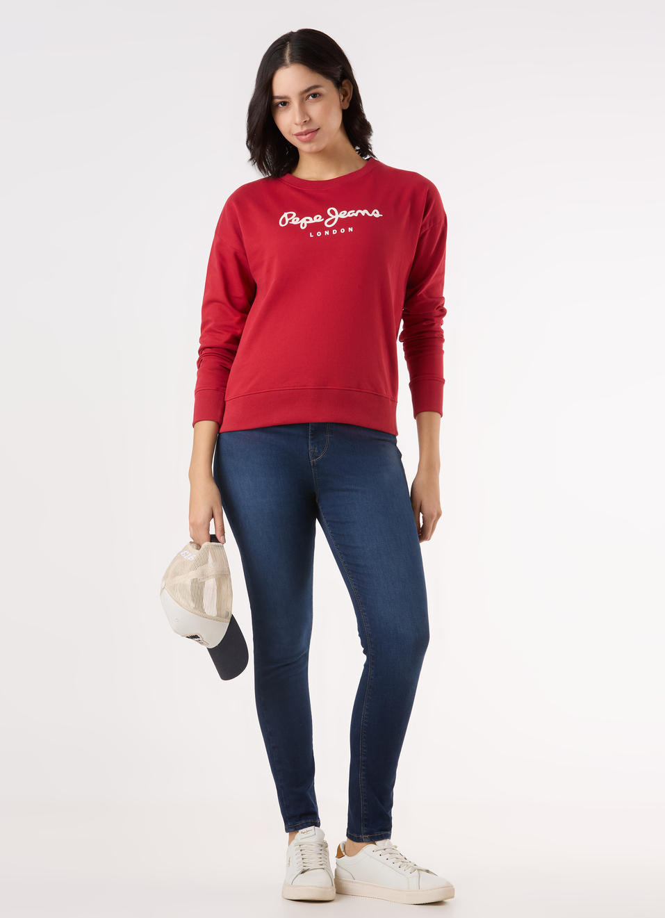 Women  Red Logo Print Comfort Fit Sweatshirt, , large image number 5