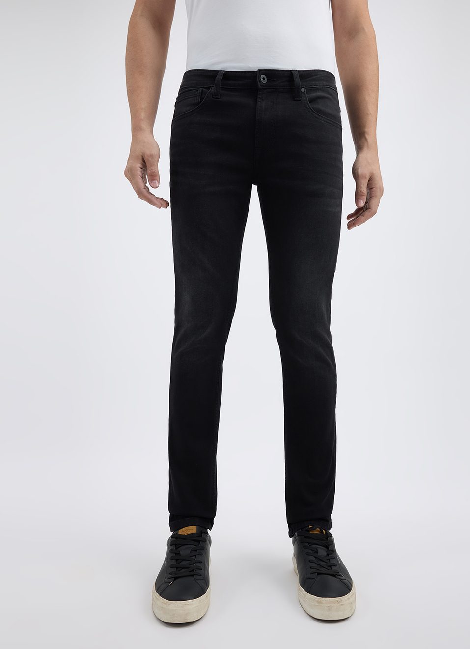 Men Black Skinny Fit Low Rise Jeans , , large image number 2