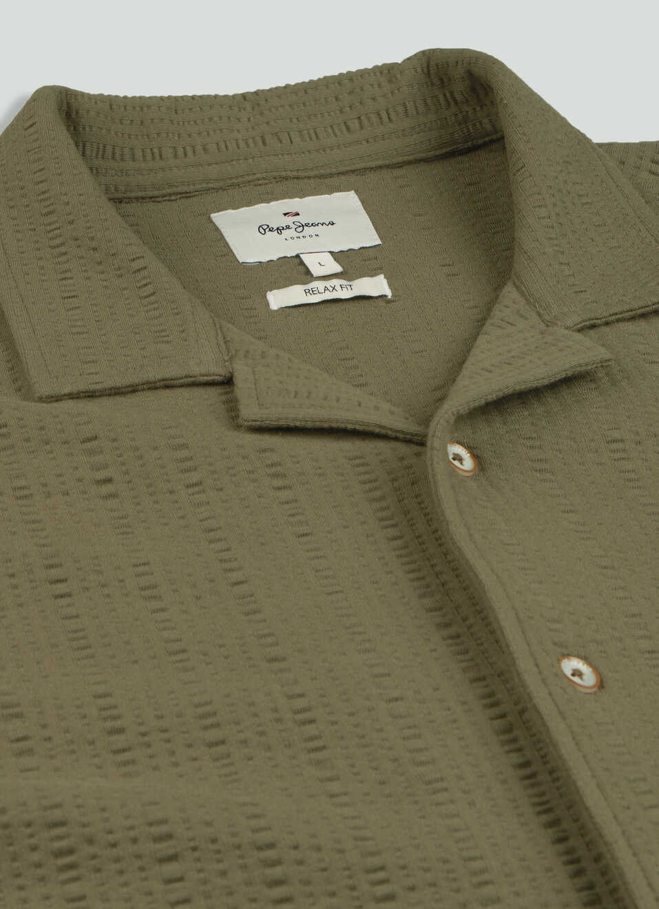 Men Olive Green Solid Relaxed Fit Shirt, , large image number 7