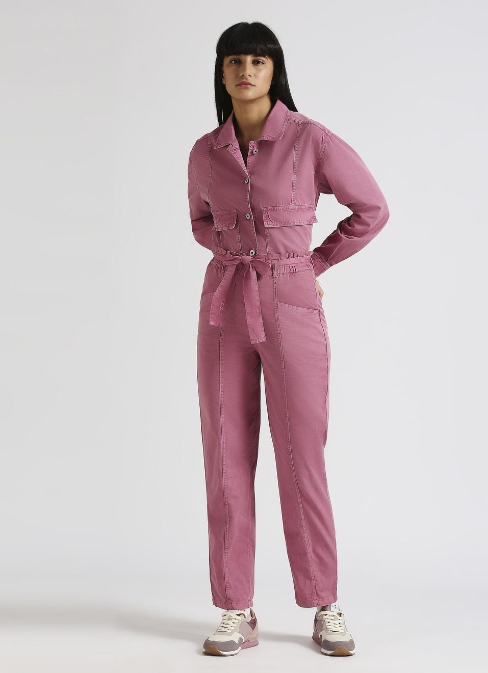 Pink Overdyed High Waist Comfort Fit Pants, , large image number 0